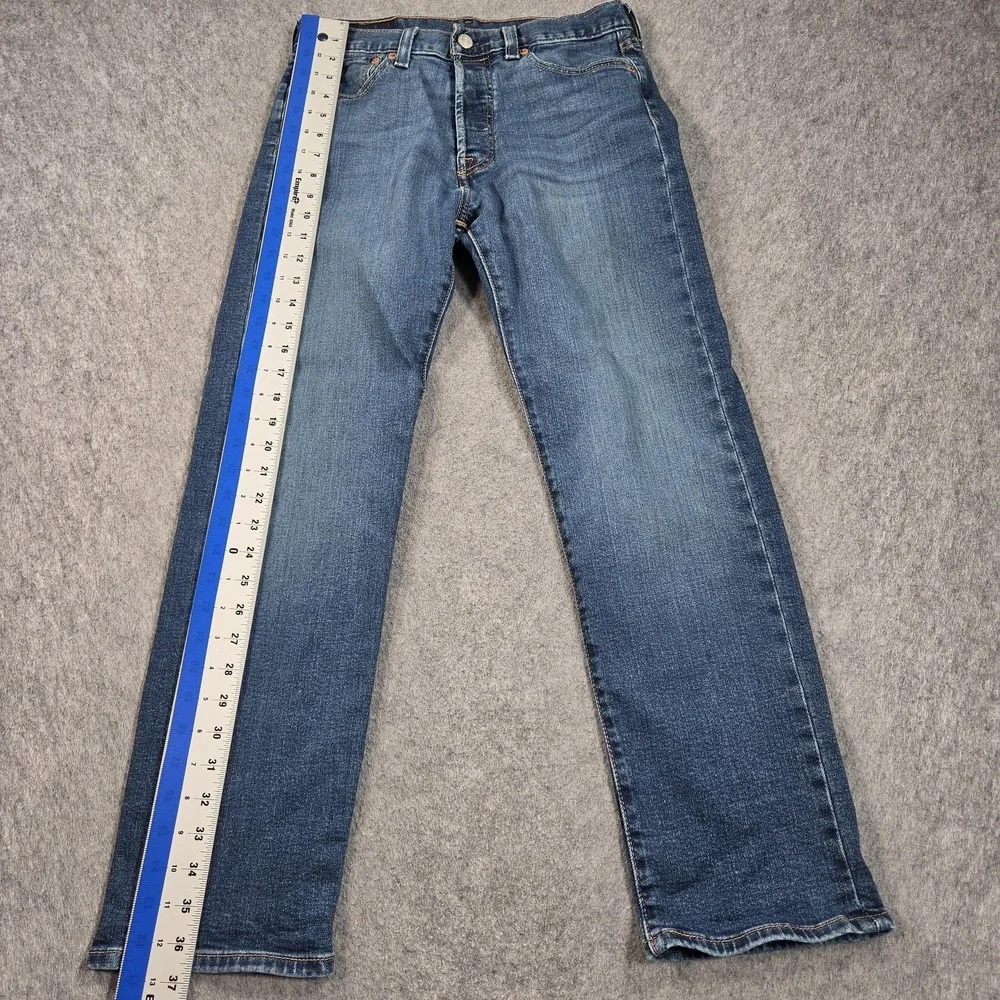 Levi's 501 Jeans Mens 29x28 (tag 29x30) Blue Wash Straight Denim Button Fly